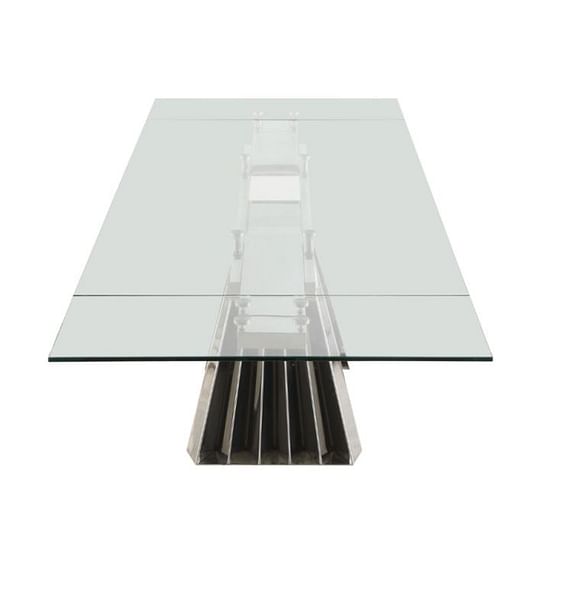 Dominique Extendable Glass Top Dining Table